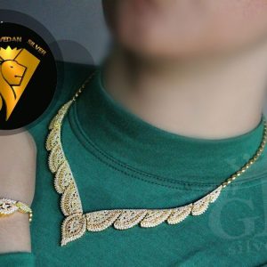 سرویس جواهری دورنگ نقره 925 عیار روکش طلا
