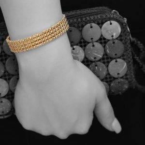 دستبند تراش ایتالیایی نقره روکش طلا زرد