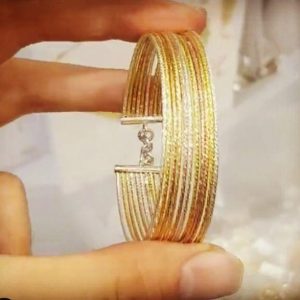 دستبند طرح طلا با روکش طلا سه رنگ ایتالیایی
